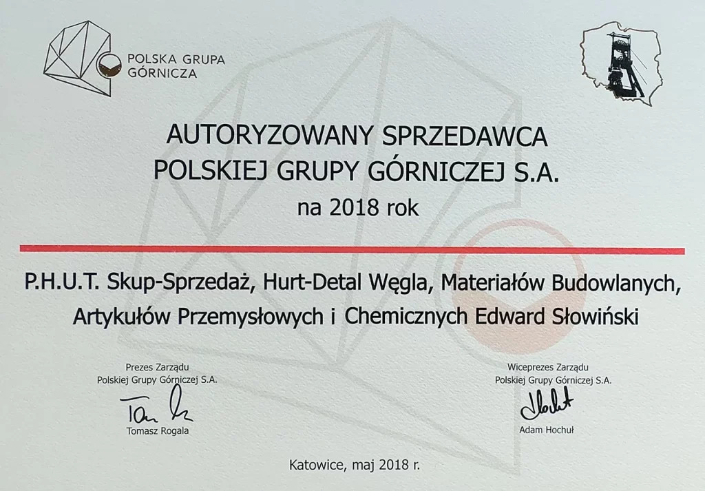 autoryzowany sprzedawca PGG 2018
