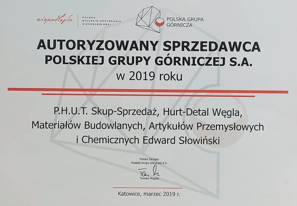 autoryzowany sprzedawca PGG 2019